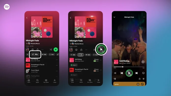 Spotify transitions